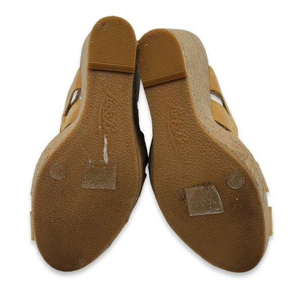Lucky Brand Penrose Wedge Sandals Womens 7.5 Brown Leather - Picture 8 of 9